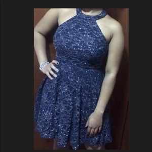 Elegant Short Navy Blue Prom/homecoming Dress!!